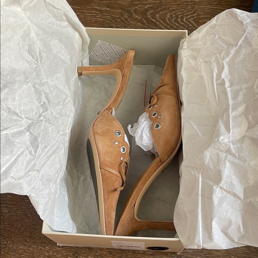 Tony Bianco Shae Mule Butterscotch Suede Size 9 - Picture 3 of 11